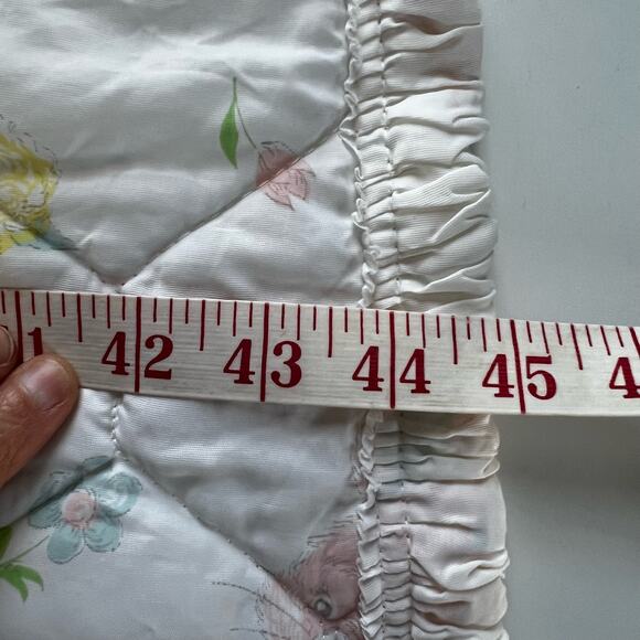 Vintage Pastel Quilted Baby Blanket comforter Elephant Bunny Kitty Horse - Picture 10 of 10